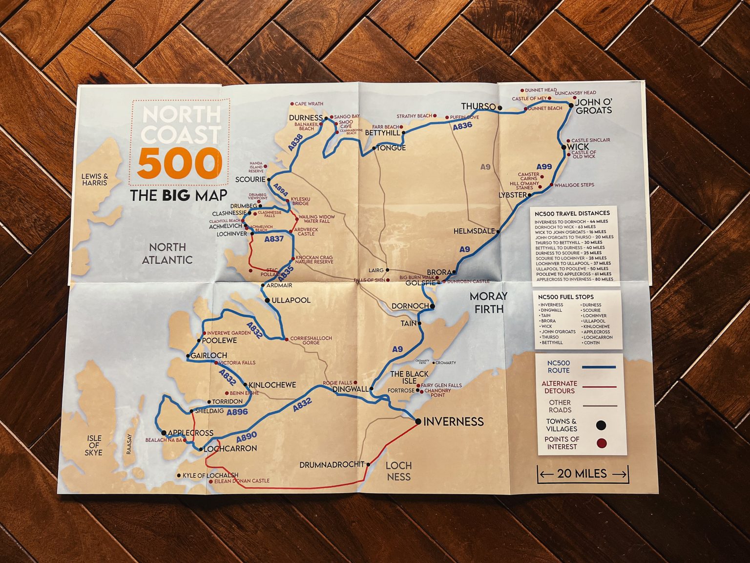 NC500 Map North Coast 500 The Big Map A2 Foldable Robbie Roams