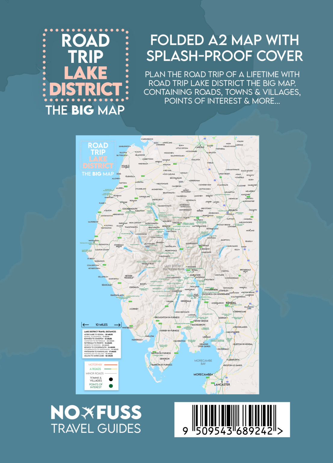 Road Trip Lake District Map - The Big Map A2 Foldable Road Map