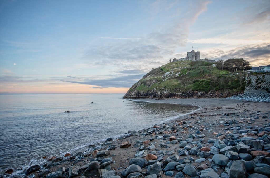 Criccieth Castle & Beach: At Sunset.