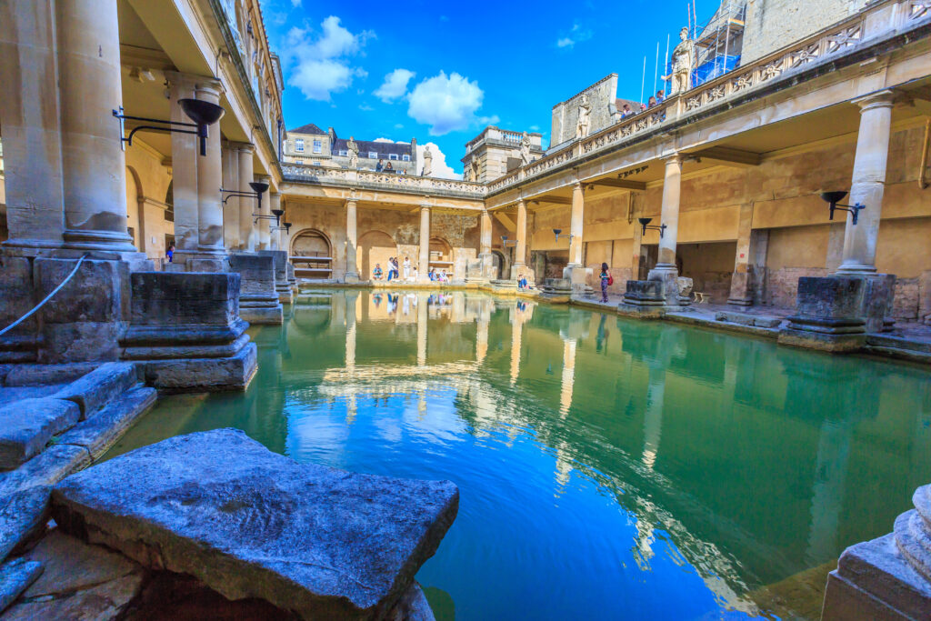 Your guide to a romantic weekend in Bath: Inside the Roman Baths.